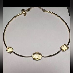 KATE SPADE Gold Tone Citrine Colored Stone Adjustable Statement Necklace